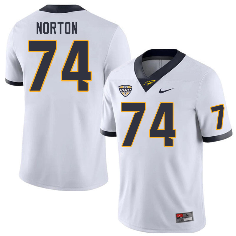 Toledo Rockets #74 Storm Norton College Football Jerseys Stitched Sale-White